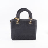Christian Dior Lady Dior Medium Black Fabric